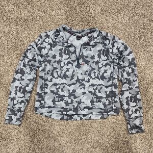 Spyder Women's Half Zip Mock Neck Top Pullover Camo Black And Gray Size XL